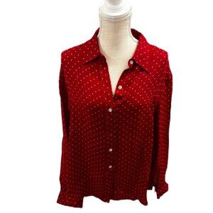 Ralph Lauren Red Polka Dot Button Down Shirt 2X